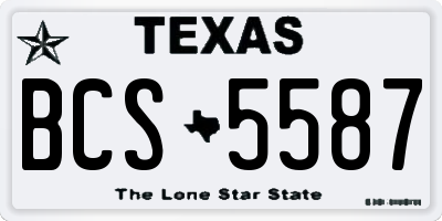 TX license plate BCS5587