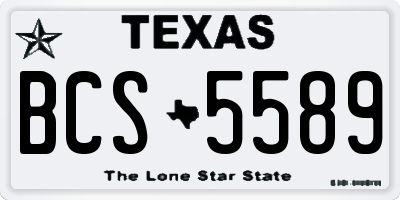 TX license plate BCS5589