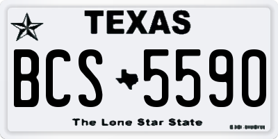 TX license plate BCS5590