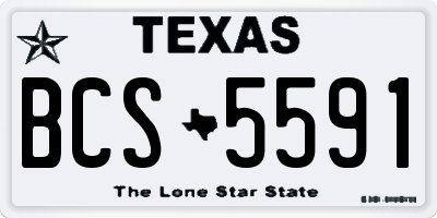 TX license plate BCS5591