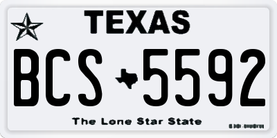 TX license plate BCS5592