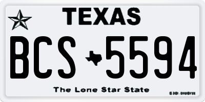 TX license plate BCS5594