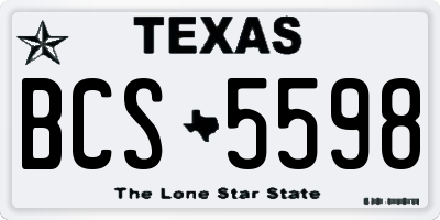 TX license plate BCS5598
