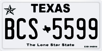 TX license plate BCS5599
