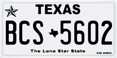 TX license plate BCS5602