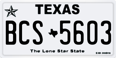 TX license plate BCS5603