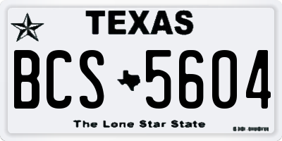 TX license plate BCS5604