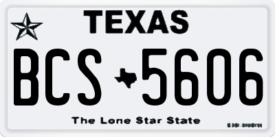TX license plate BCS5606