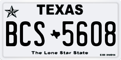 TX license plate BCS5608