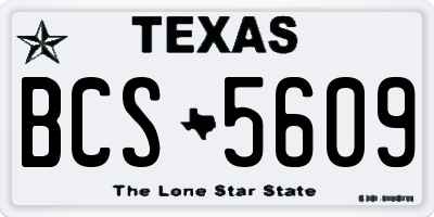 TX license plate BCS5609