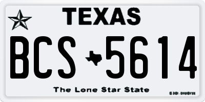 TX license plate BCS5614