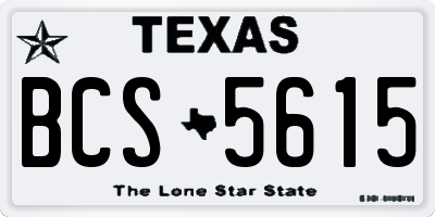 TX license plate BCS5615
