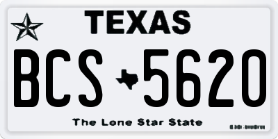 TX license plate BCS5620