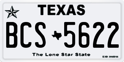 TX license plate BCS5622