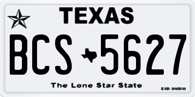 TX license plate BCS5627