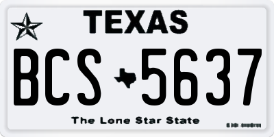 TX license plate BCS5637