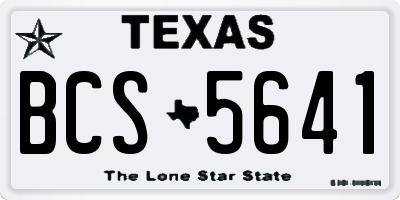 TX license plate BCS5641