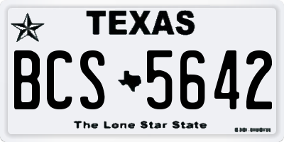 TX license plate BCS5642