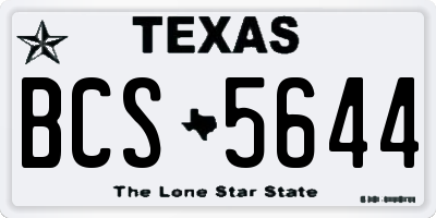 TX license plate BCS5644