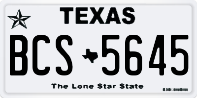 TX license plate BCS5645