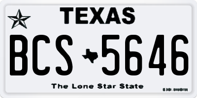 TX license plate BCS5646