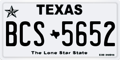 TX license plate BCS5652