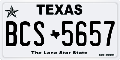 TX license plate BCS5657