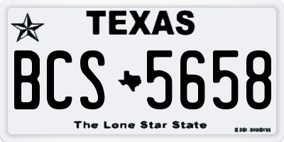TX license plate BCS5658