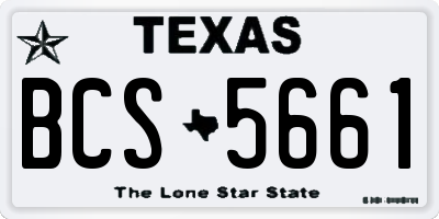 TX license plate BCS5661