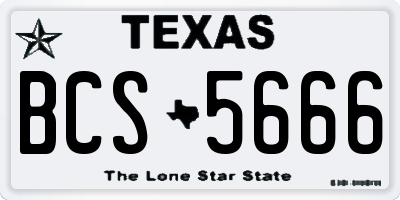 TX license plate BCS5666