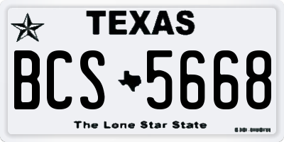 TX license plate BCS5668