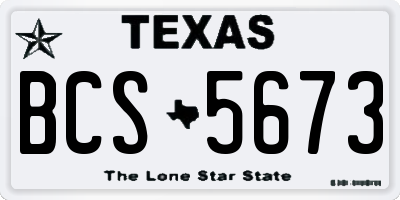 TX license plate BCS5673