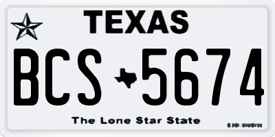 TX license plate BCS5674