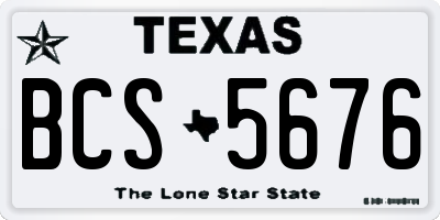 TX license plate BCS5676