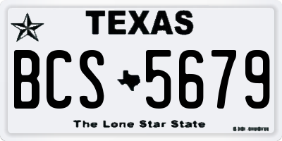 TX license plate BCS5679