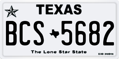 TX license plate BCS5682