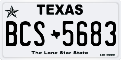 TX license plate BCS5683