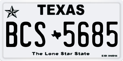 TX license plate BCS5685