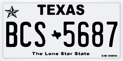TX license plate BCS5687