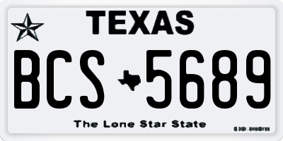 TX license plate BCS5689