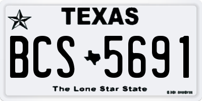 TX license plate BCS5691
