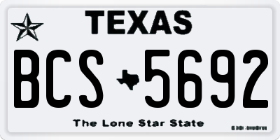 TX license plate BCS5692