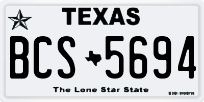 TX license plate BCS5694