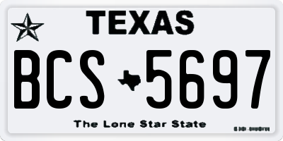 TX license plate BCS5697