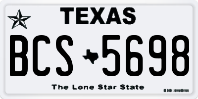 TX license plate BCS5698