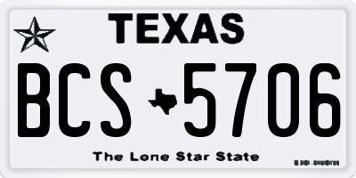 TX license plate BCS5706