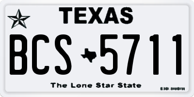 TX license plate BCS5711
