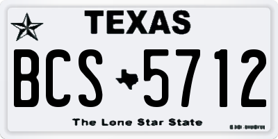 TX license plate BCS5712