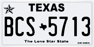 TX license plate BCS5713