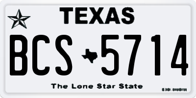 TX license plate BCS5714